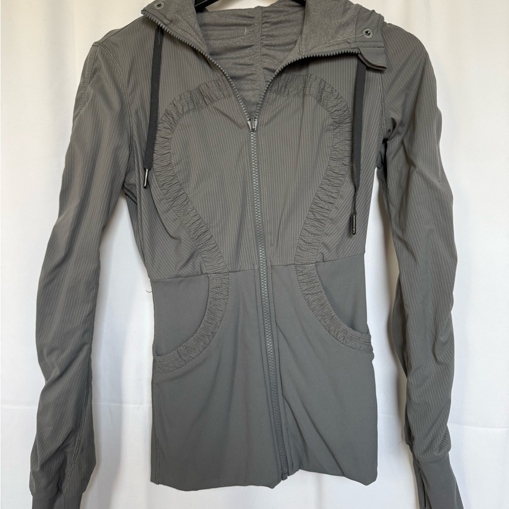 lululemon athletica Gray Hooded Bomber Jacket
